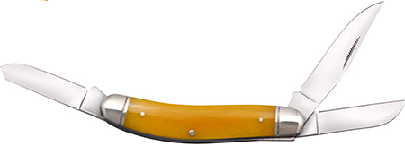 Cold Steel Gentleman's Stockman Folding Knife - 2"/2.10"/2.50" 8Cr13MoV Stainless Steel Blade Sheepsfoot/Spey Bone Handle Yellow Polished Bolsters