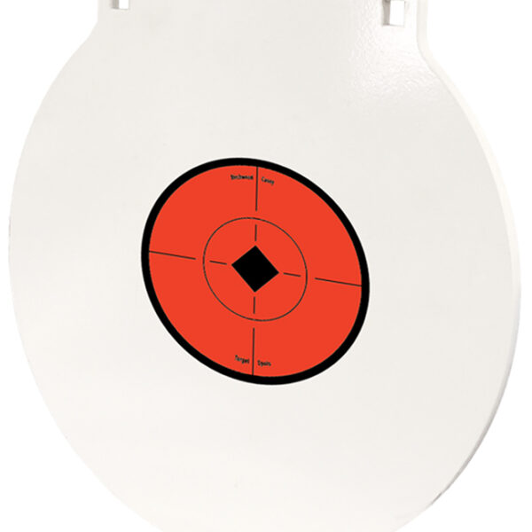 Birchwood Casey NM500 6" Round Steel Target Plate for Rifle & Handgun - Black/Red/White Hanging Target
