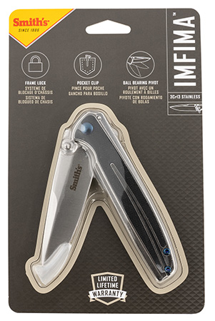 Smith & Wesson 3.26" Folding Knife Drop Point Plain Blade 3Cr13MoV Stainless Steel Bead Blasted Finish Stainless Steel Handle Pocket Clip