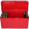 MTM RM6030 Flip-Top Rifle Ammunition Case for .308 Winchester .220 Swift .243 Winchester - 50 Round Capacity Red Polypropylene 1 157091