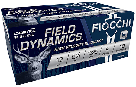 Fiocchi 12 Gauge 2.75" Field Dynamics 00 Buckshot 9 Pellets - 10 Rounds per Box 25 Rounds per Case