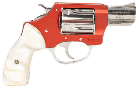 Charter Arms Chic Lady 38 Special 5-Shot Revolver 2-Inch Barrel Stainless Steel Cylinder Red Aluminum Frame White Pearl Grips Exposed Hammer