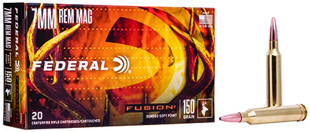 Federal Fusion 7mm Remington 150 gr Bonded Soft Point 20 Rounds Per Box