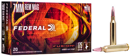 Federal Fusion 7mm Remington Mag 175gr Bonded Soft Point Rifle Ammunition 20 Rounds