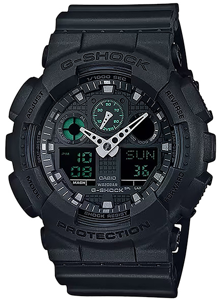 G-shock/vlc Distribution GA100MB1ACR G-Shock Tactical Black Stainless Steel Bezel 145-215mm 3 G-shock/vlc Distribution GA100MB1ACR G-Shock Tactical Black Stainless Steel Bezel 145-215mm
