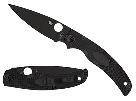 Spyderco C244PBBK Native Chief Lightweight 4.02" Folding Plain Black DLC CTS BD1N SS Blade/Black Textured FRN Handle Includes Pocket Clip