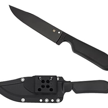 Spyderco FB04PBB Street Bowie  5.05" Fixed Clip Point Plain Black DLC VG-10 SS Blade/Black Textured FRN Handle Includes Sheath w/G-Clip