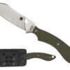 Spyderco FB50GPOD Stok 2.95" Fixed Drop Point Plain Stonewashed 8Cr13MoV SS Blade/Olive Drab Textured G10 Handle Includes Sheath w/G-Clip 2 158100