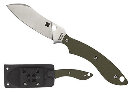 Spyderco FB50GPOD Stok  2.95" Fixed Drop Point Plain Stonewashed 8Cr13MoV SS Blade/Olive Drab Textured G10 Handle Includes Sheath w/G-Clip