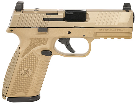FN Five-seven MRD 10mm Semi-Auto Pistol 15+1 4-inch Barrel Flat Dark Earth Optic Cut Slide Polymer Frame Picatinny Rail Ambidextrous