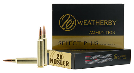 Weatherby Select Plus 28 Nosler 163gr Hammer Custom 20 Rounds