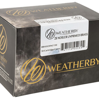Weatherby Select Plus Unprimed Brass 28 Nosler Rifle 50/Box