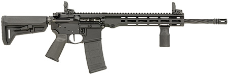 Maxim Defense MD15 L 5.56x45mm NATO, 16" Fluted Barrel, 30+1 Capacity, Black, M-LOK Handguard, Magpul Furniture, SL-K Stock, MBUS Sights, Blackout Defense Flat Trigger