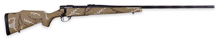 Weatherby Vanguard Outfitter 270 Win Bolt-Action Rifle 24" Threaded Fluted Graphite Black Barrel Tan Brown White Sponge Synthetic Stock Accubrake Adjustable Trigger