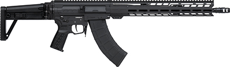 CMMG Dissent MK47 AK-47 7.62x39mm Semi-Auto Rifle 30+1 Rounds 16.1" Barrel Black Finish Side-Charging M-Lok Handguard Side-Folding Stock Zeroed Grip Muzzle Brake Ambidextrous Safety Adjustable Gas Block