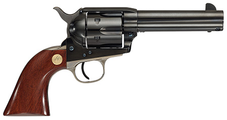 Cimarron Pistoleer .357 Mag, 6-Round, 4.75" Blued Steel Barrel & Cylinder, Blued Frame with Nickel Backstrap & Trigger Guard, Walnut Grip, Exposed Hammer