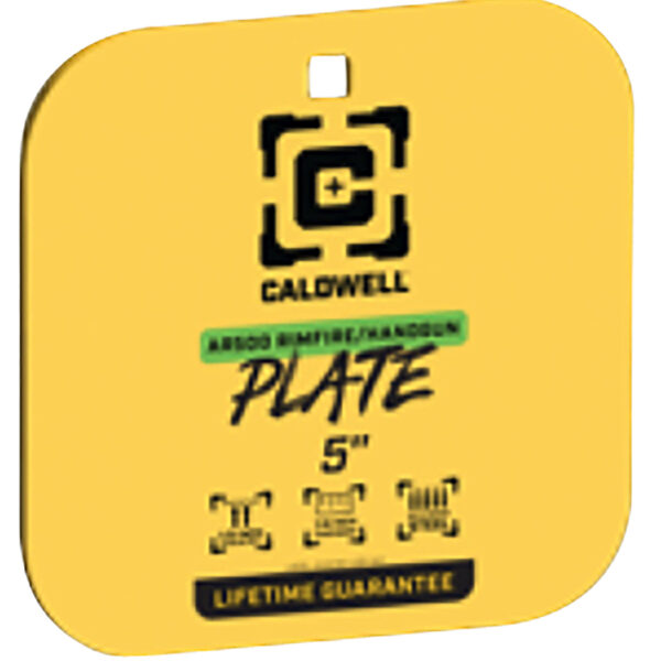 Caldwell Yellow AR500 Steel Rimfire/Handgun Gong Target 5-Inch 1/4-Inch Thick