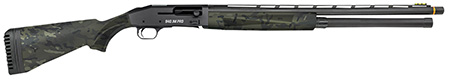 Mossberg 940 Pro JM 12 Gauge Shotgun, 24" Barrel, 3" Chamber, 9+1 Capacity, Tungsten Gray Optic-Cut Receiver, Black Multicam Synthetic Stock, Adjustable Shim Stock, Gold Oversized Controls, HiViz Fiber Optic Sight, Extended Chokes