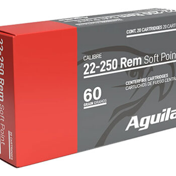 Aguila 22-250 Remington 60gr InterLock Boat Tail Soft Point Rifle Ammunition 20 Rounds