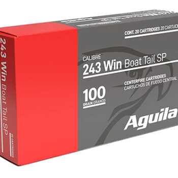 Aguila 243 Winchester 100gr InterLock Boat Tail Soft Point Rifle Ammunition 20 Rounds