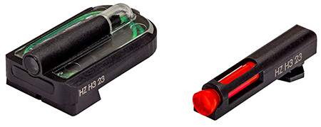 HiViz FastDot H3 Sight Set for Glock MOS - Red Fiber Optic Front Green Tritium Rear