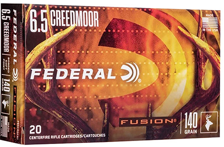 Federal 6.5 Creedmoor Fusion 140gr Bonded Soft Point Rifle Ammunition 20 Rounds