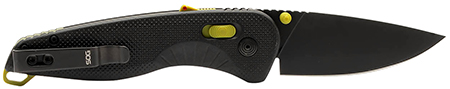 S.O.G SOG11411141 Aegis AT 3.13" Folding Drop Point Plain Black TiNi Cryo D2 Steel Blade, Black w/Moss Accents GRN Handle, Peg Box Pkg