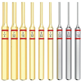 Real Avid AVAPKB Accu-Punch Pin Punch Set Brass/Steel 11 Pieces