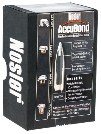 Nosler 56719 AccuBond  30Cal 150gr Spitzer Point Boat Tail 50/Box