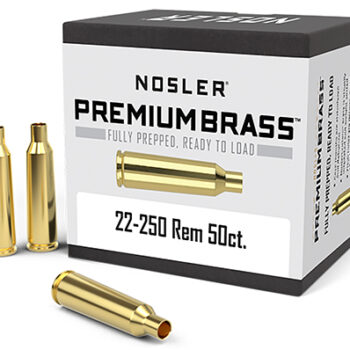 Nosler 10065 Premium Brass Unprimed Cases 22-250Rem Rifle Brass 50/Box