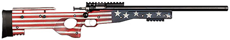Crickett Precision Full Size .22 LR Single Shot 16.10" Blued Threaded Bull Barrel Blued Crickettinny Rail Steel Receiver Old Glory Synthetic Adjustable LOP Stock
