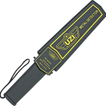 Uzi Accessories UZIHHSC1 Handheld Metal Detector Black/Yellow High-Impact Plastic Features LED Light