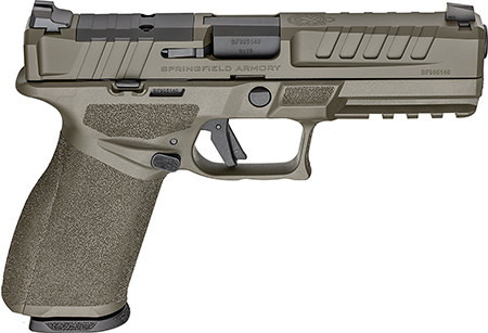 Springfield Armory Echelon 9mm, 17+1/20+1, 4.5" Black Melonite Barrel, OD Green Cerakote Optics Ready Serrated Slide, OD Green Polymer Frame with Picatinny Rail