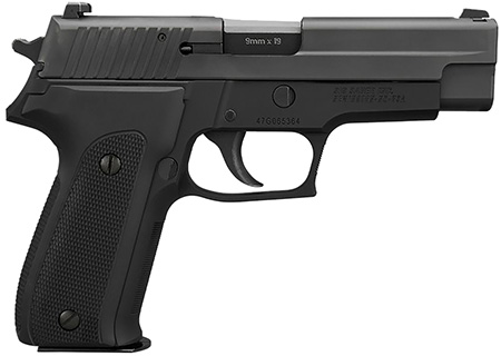 SIG Sauer P226 9mm Full-Size Pistol 4.4" Barrel Stainless Slide Black Anodized Frame Hogue Alloy Grip 15+1 Capacity
