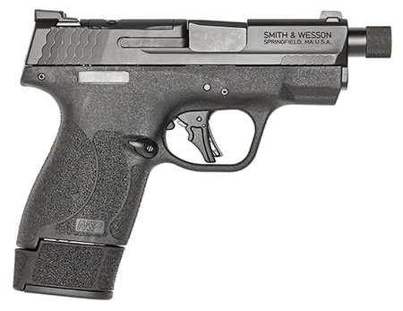Smith & Wesson M&P9 Shield Plus 9mm Micro-Compact Pistol, 3.7" Barrel, 10+1, 13+1, and 15+1 Capacity, Black Armornite Stainless Steel Slide, Black Polymer Frame, Textured Grip