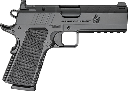 Springfield Armory 1911 Emissary .45 ACP Pistol, 4.25" Stainless Steel Barrel, 8+1 Capacity, Optic-Ready Black Carbon Steel Slide, Thin-Line VZ G10 Grips