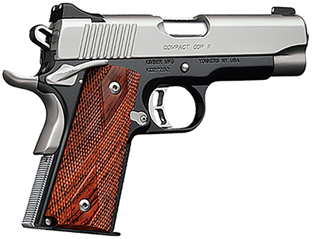 Kimber Custom CDP II 45 ACP Pistol - 5" Barrel Stainless Steel Front Serrations Brush Polished Checkered Front Strap Gray/Black Laminated Grip