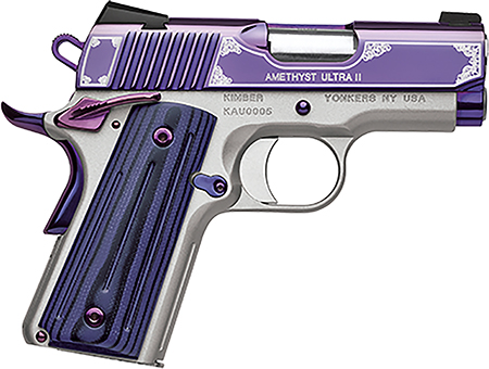 Kimber Amethyst Ultra II 9mm, 8+1, 3" Barrel, Amethyst Purple PVD Stainless Steel Slide, G10 Grip