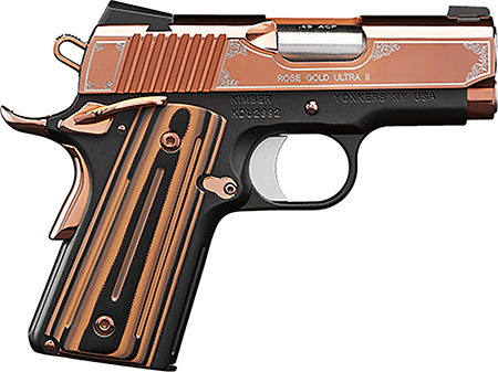 Kimber Rose Gold Ultra II 9mm Semi-Auto Pistol 3" Barrel 8+1 Rounds Stainless Steel Slide PVD Rose Gold Finish G10 Grip