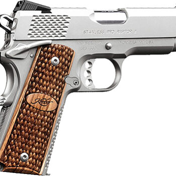 Kimber Pro Raptor II 45ACP Semi-Automatic Pistol 4" Barrel Stainless Steel Slide Zebrawood Grip