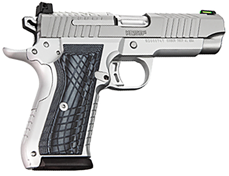 Kimber KDS9C 9mm, 10+1, 4.09" Barrel, KimPro Silver Finish with Front and Rear Serrations, Stainless Steel Slide, Gray and Black G10 Crosshatch Grip