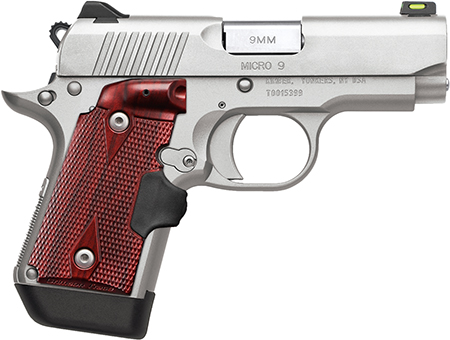 Kimber Micro 9 Stainless 9mm Semi-Auto Pistol 3.15" Barrel 7+1 Capacity Rosewood Grips