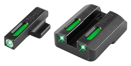TruGlo TFX Handgun Sights - TG13HP1A Black Front Green Tritium Fiber Optic White Outline Green Tritium Fiber Optic Rear