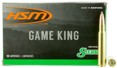 HSM Game King .30-06 Springfield 165gr Sierra GameKing Spitzer Boat Tail, 20-Box/20-Case