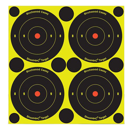 Birchwood Casey Shoot-N-C Reactive Target Paper Air/Rimfire Rifle Self-Adhesive Black/Yellow Chartreuse 12 Targets