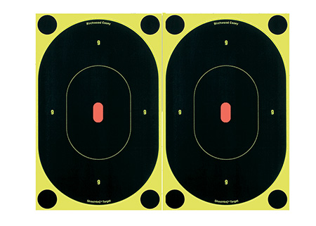Birchwood Casey Paper Self-Adhesive Reactive Shooting Targets - 7" Black/Yellow Silhouette 6 Pack