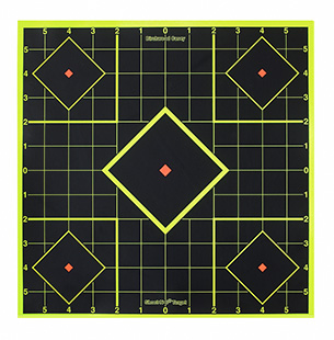 Birchwood Casey Shoot-N-C Reactive Target 8" Black Yellow Self-Adhesive Paper Pistol Rifle 6 Targets