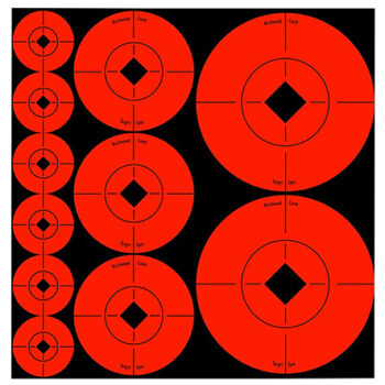 Birchwood Casey Target Spots Self-Adhesive Paper Bullseye Targets Black/Orange 60 Pack