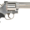 Smith & Wesson Model 686 Plus .38 S&W Special +P/.357 Mag 5" 7-Round Stainless Steel Revolver, Satin Stainless Steel Frame, Black & Silver Custom Wood Grip, Red Ramp Front Sight 1 23985