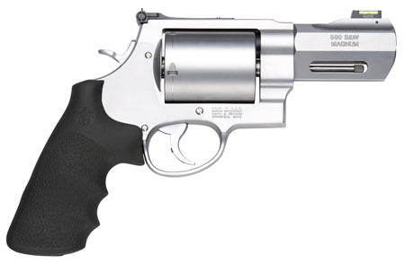 Smith & Wesson Model 500 Performance Center .500 S&W Mag 3.5" 5-Round Revolver, Stainless Steel, Unfluted Cylinder, X-Frame, HiViz Fiber Optic Front Sight, Trigger Overtravel Stop